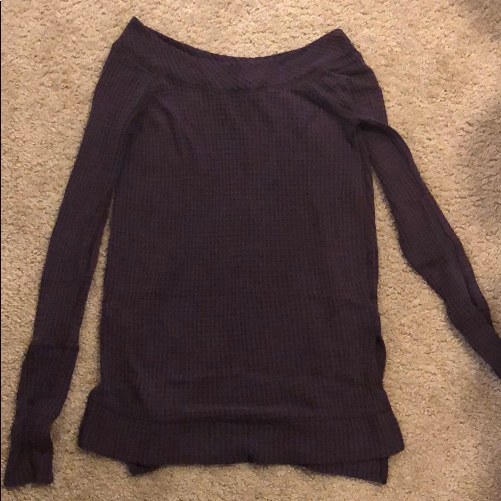 Free People off the shoulder waffle knit top